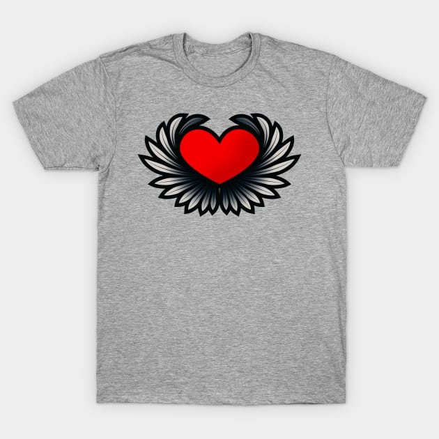 Wings of Love 3D T-Shirt by Tariq-T-art